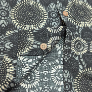 Chemise hawaïenne Ocean Pacific XL noire géométrique 100% rayonne