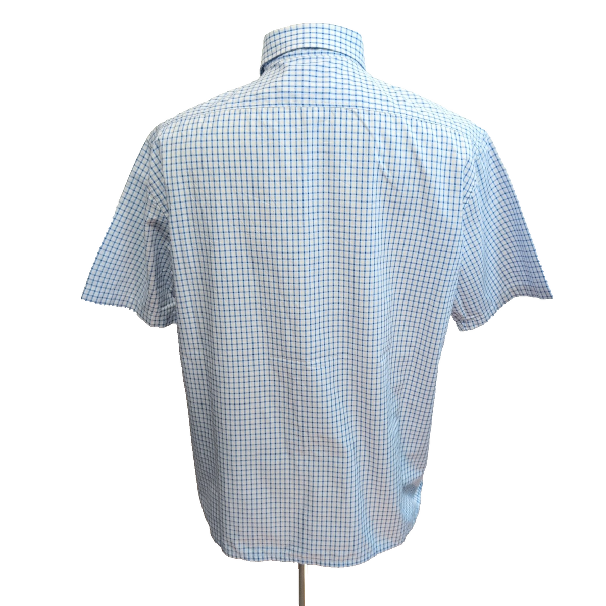 Chemise YVES SAINT LAURENT Bleu Carreaux XL Logo Brodé Manches Courtes