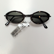 Lunettes de soleil Y2K Ovales Métal Chromé Gris Branches Fines teintées vertes