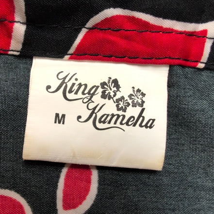 Chemise hawaïenne King Kameha M rouge noir 100% terivoile manches courtes
