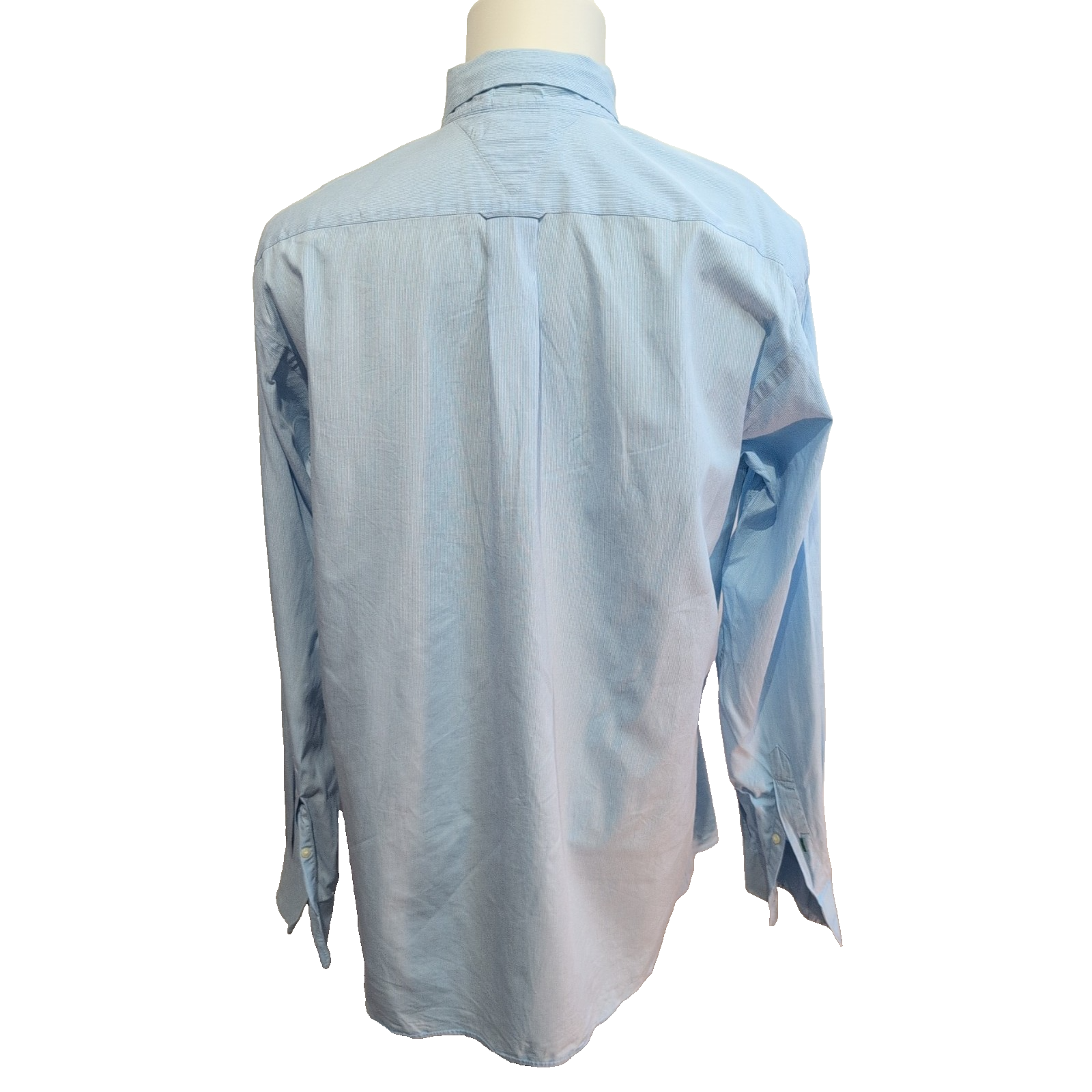 Chemise Tommy Hilfiger Homme Taille M/L Bleu Clair Rayée Coton Poche
