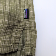 Chemise Patagonia L Verte Carreaux Chanvre Coton Organique Manches Courtes