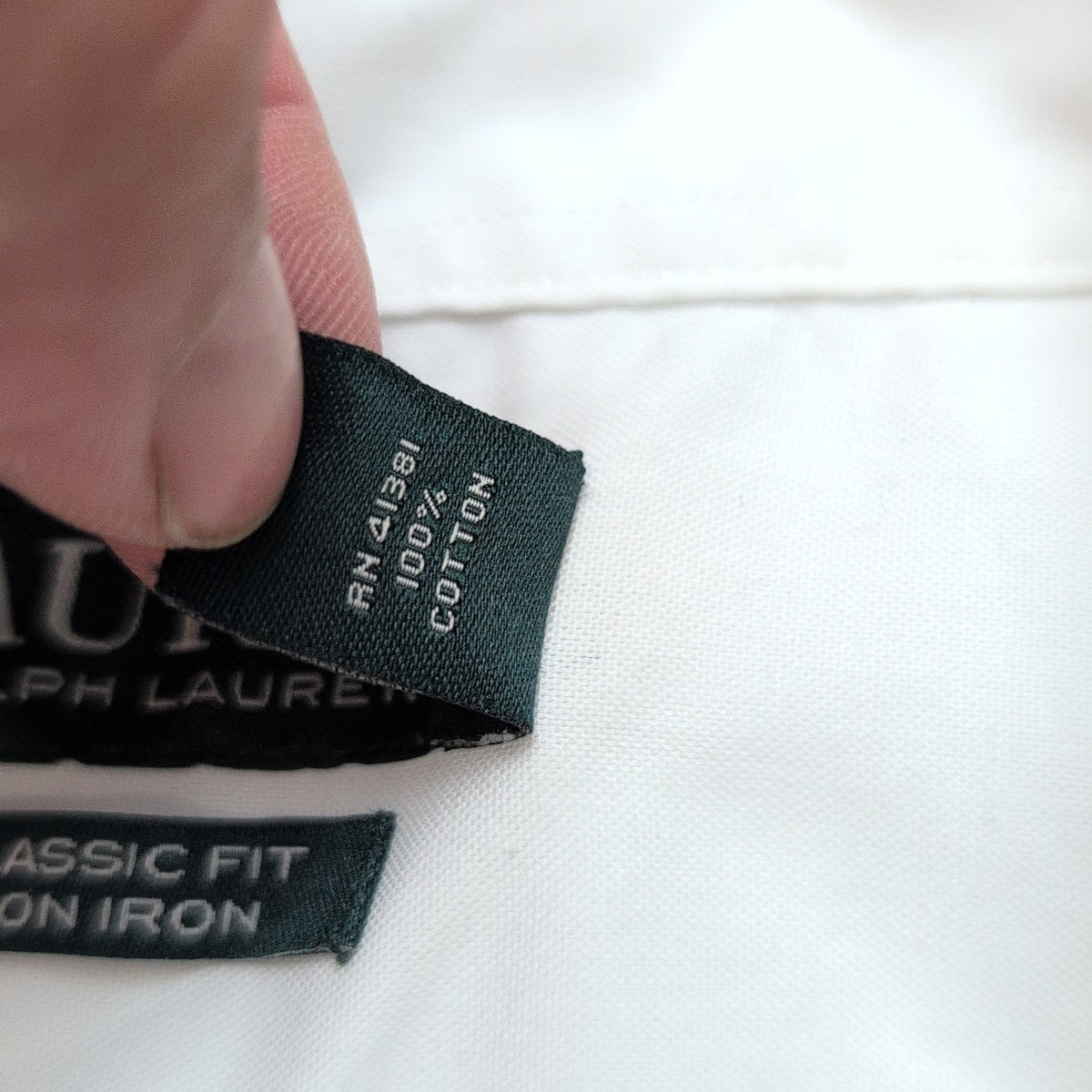 Chemise Lauren Ralph Lauren L Classic Fit Blanche 100% Coton Manches longues