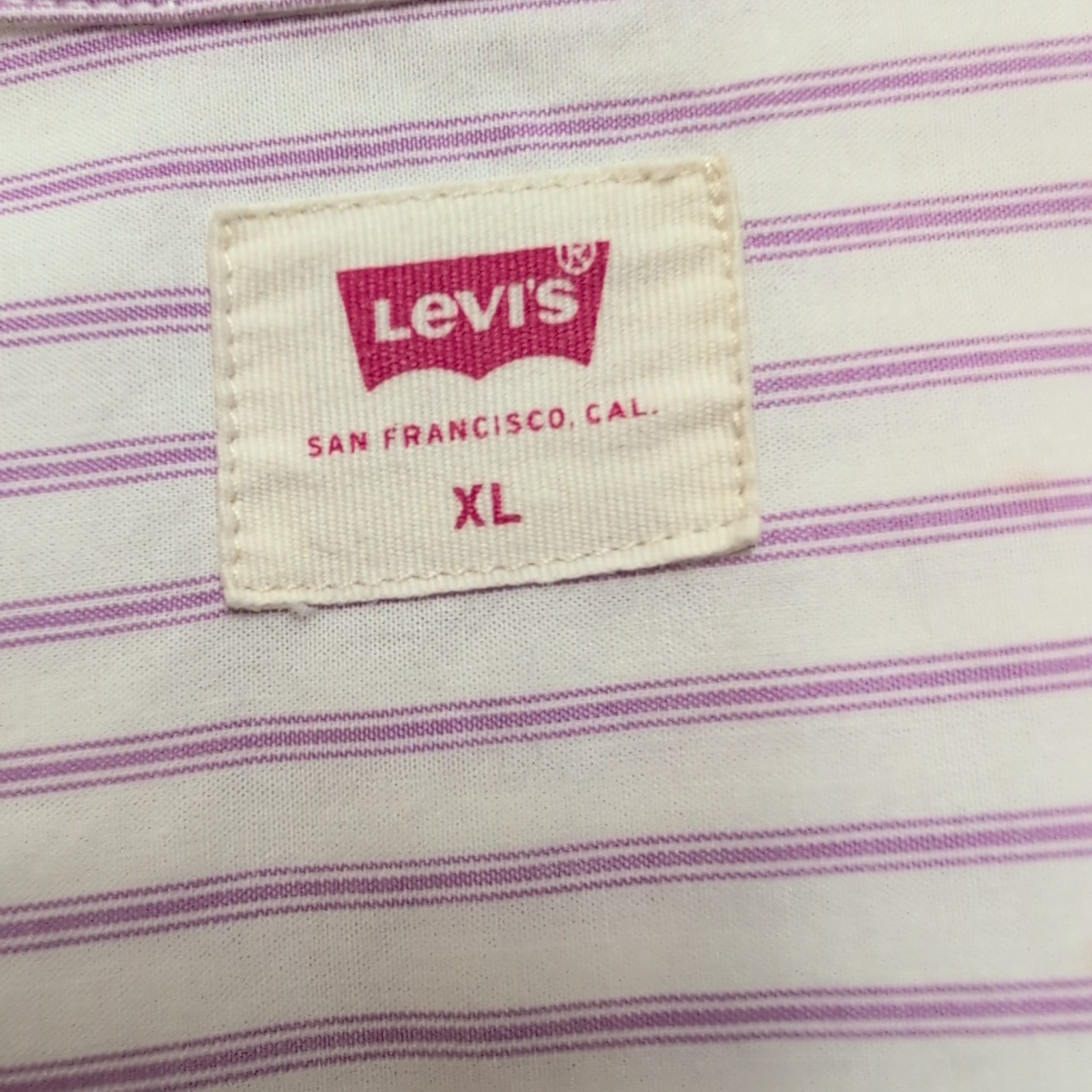 Chemise LEVI'S Homme S Blanche et Grise à Rayures Jaunes Manches Courtes