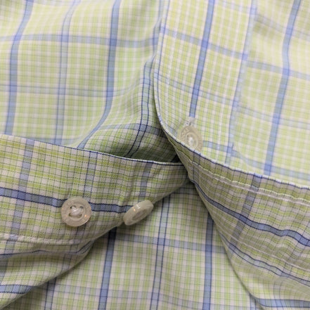 Chemise Brooks Brothers 2XL Vert Bleu Carreaux 100% Coton