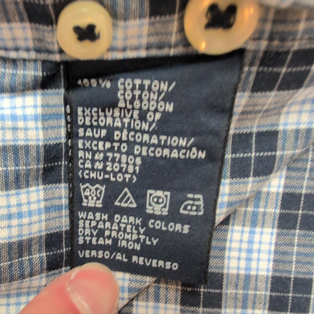 Chemise manches courtes Tommy Hilfiger bleue à carreaux taille L homme 1 poche