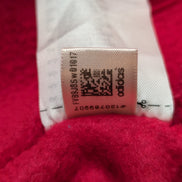 ➜ Sweat à Capuche Adidas Rouge Logo Blanc - Taille L (Ajusté)