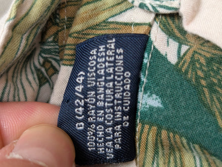 Chemise hawaïenne Puritan feuilles manches courtes taille L
