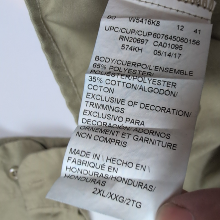Chemise Dickies 2XL Beige Workwear Made in Honduras Poche Stylo Logo JAY DEE