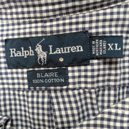 Chemise Ralph Lauren XL Marine Carreaux Shirt Button Down Made Northern Ireland