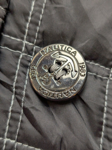 NAUTICA Veste Femme Matelassée S Gris Foncé Boutonnée Hiver Mi-Saison |323BSR