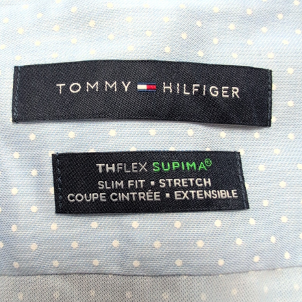 Chemise Tommy Hilfiger Homme M Slim Fit THFLEX Supima Bleu Micro Point