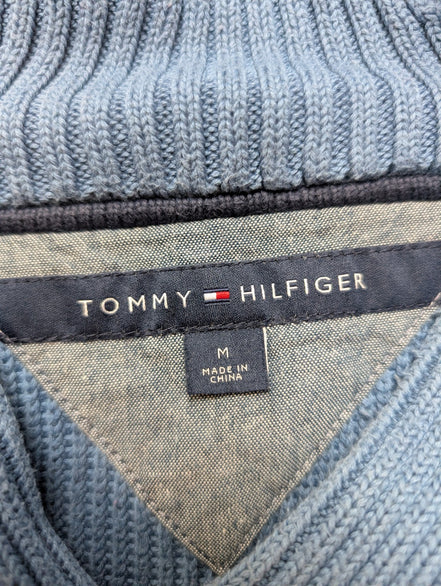 Pull Col Roulé Boutonné Tommy Hilfiger Bleu Ciel - Taille M