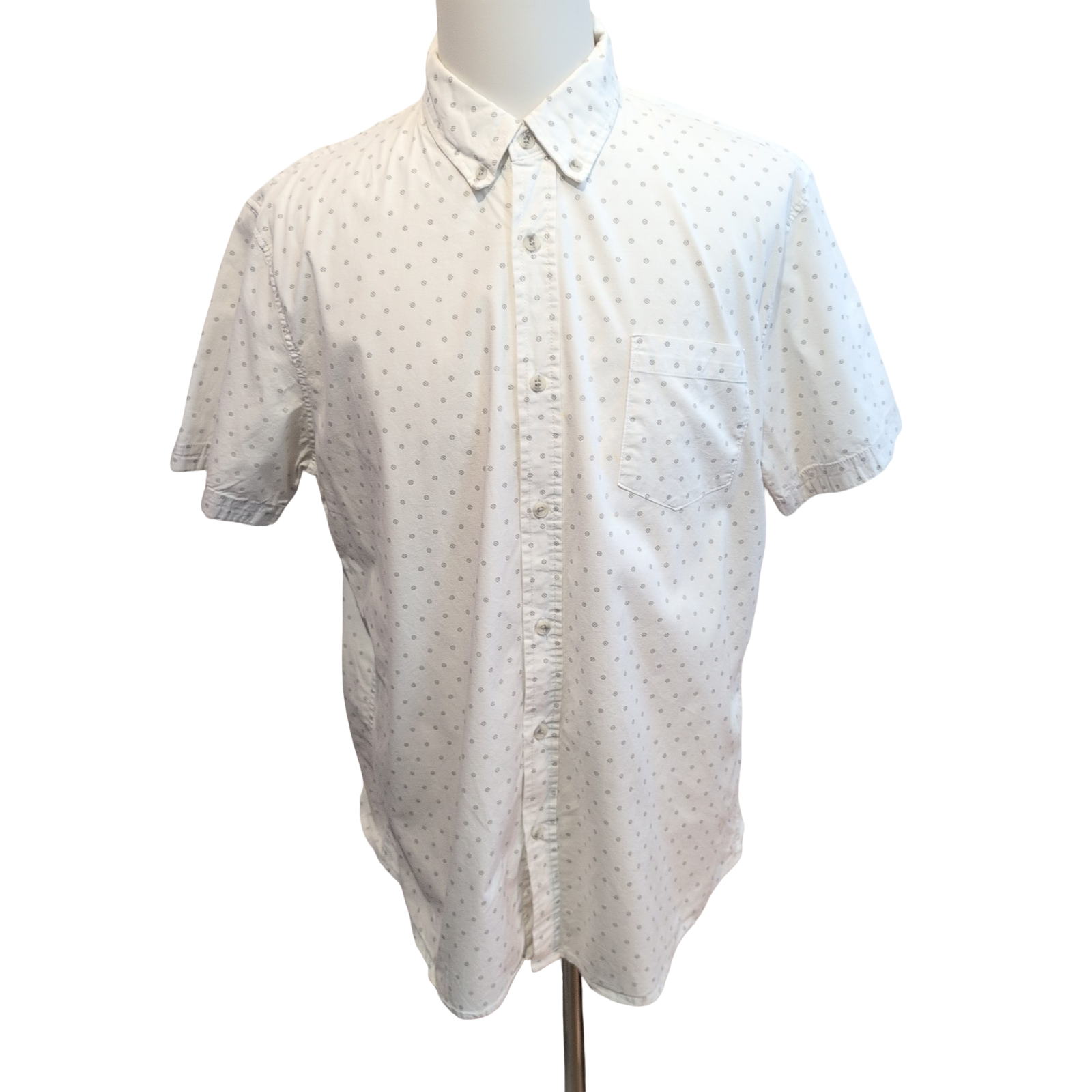 Chemise Lee stretch blanche à motifs manches courtes à poche taille XL