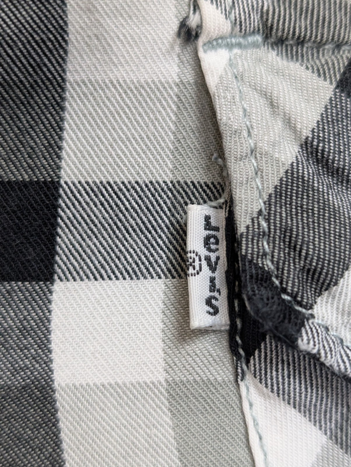 Chemise Levi's Western Noir et Blanc Carreaux Pressions Nacrées - Taille L