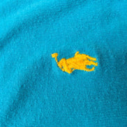 T-shirt Polo Ralph Lauren M Classic Fit Bleu Ciel Logo Jaune 100% Coton