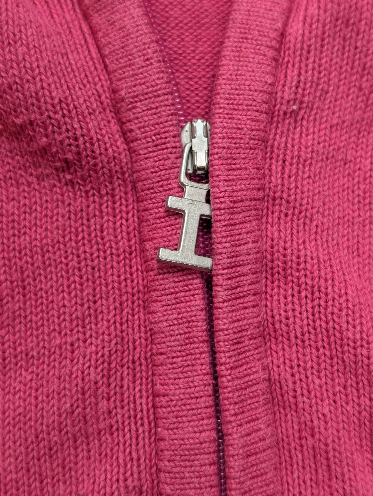 Pull Izod Rose Col Montant Zippé Stretch Coton Taille L
