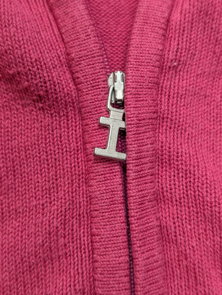 Pull Izod Rose Col Montant Zippé Stretch Coton Taille L
