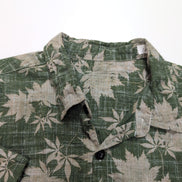 Chemise Hawaïenne Verte Feuillage Tropical Coton Viscose Taille S