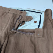 Pantalon Chino Polo Ralph Lauren W34 L32 Marron Lin Coton Homme