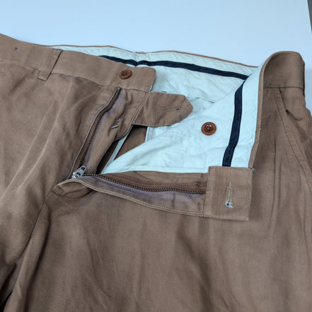 Pantalon Chino Polo Ralph Lauren W34 L32 Marron Lin Coton Homme