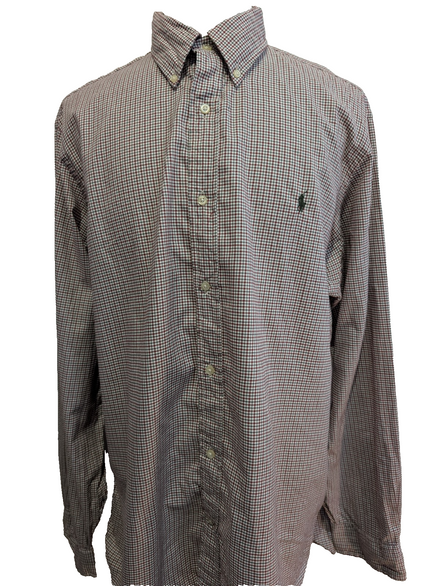 Chemise Ralph Lauren XXL Flanelle Carreaux Rouge Noir Shirt Button Down 3153