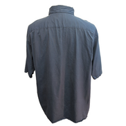 Chemise Wrangler Manche Courte Bleue Unie Stretch Taille XL Deux Poches