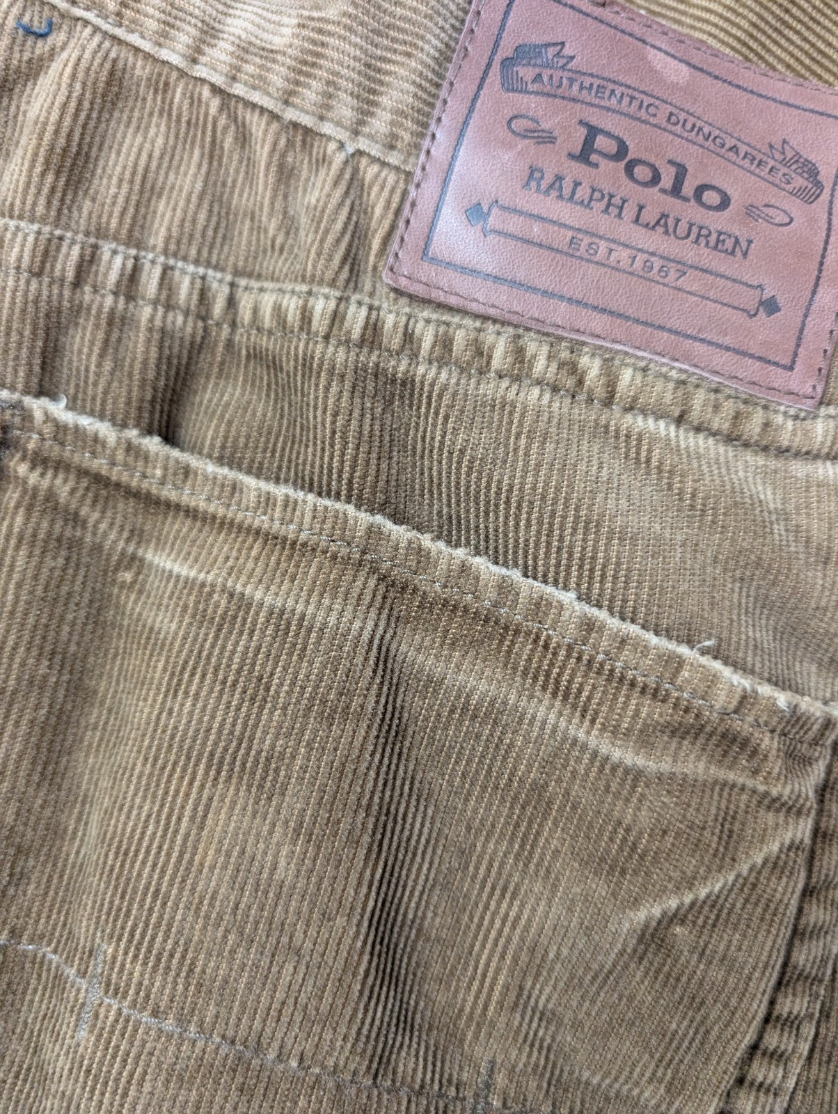 Pantalon Velours Côtelé Polo Ralph Lauren W38 L28 Beige Homme Vintage Jean