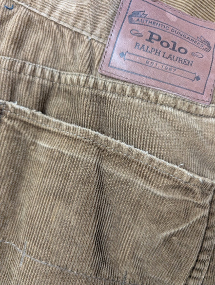 Pantalon Velours Côtelé Polo Ralph Lauren W38 L28 Beige Homme Vintage Jean