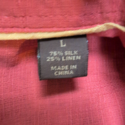 Chemise Tasso Elba Soie Lin Rouge Pâle Manches Courtes Taille L