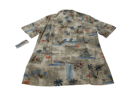 Chemise hawaïenne Batik Bay flamand rose manches courtes taille M
