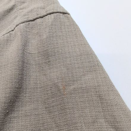 Chemise hawaïenne IZOD M crème motif géométrique 100% soie manches courtes