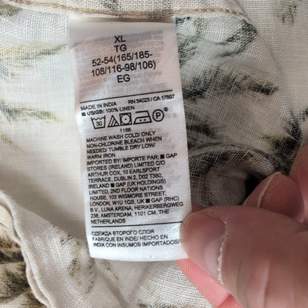 Chemise Hawaïenne Manches Courtes Banana Republic Lin Palmier XL