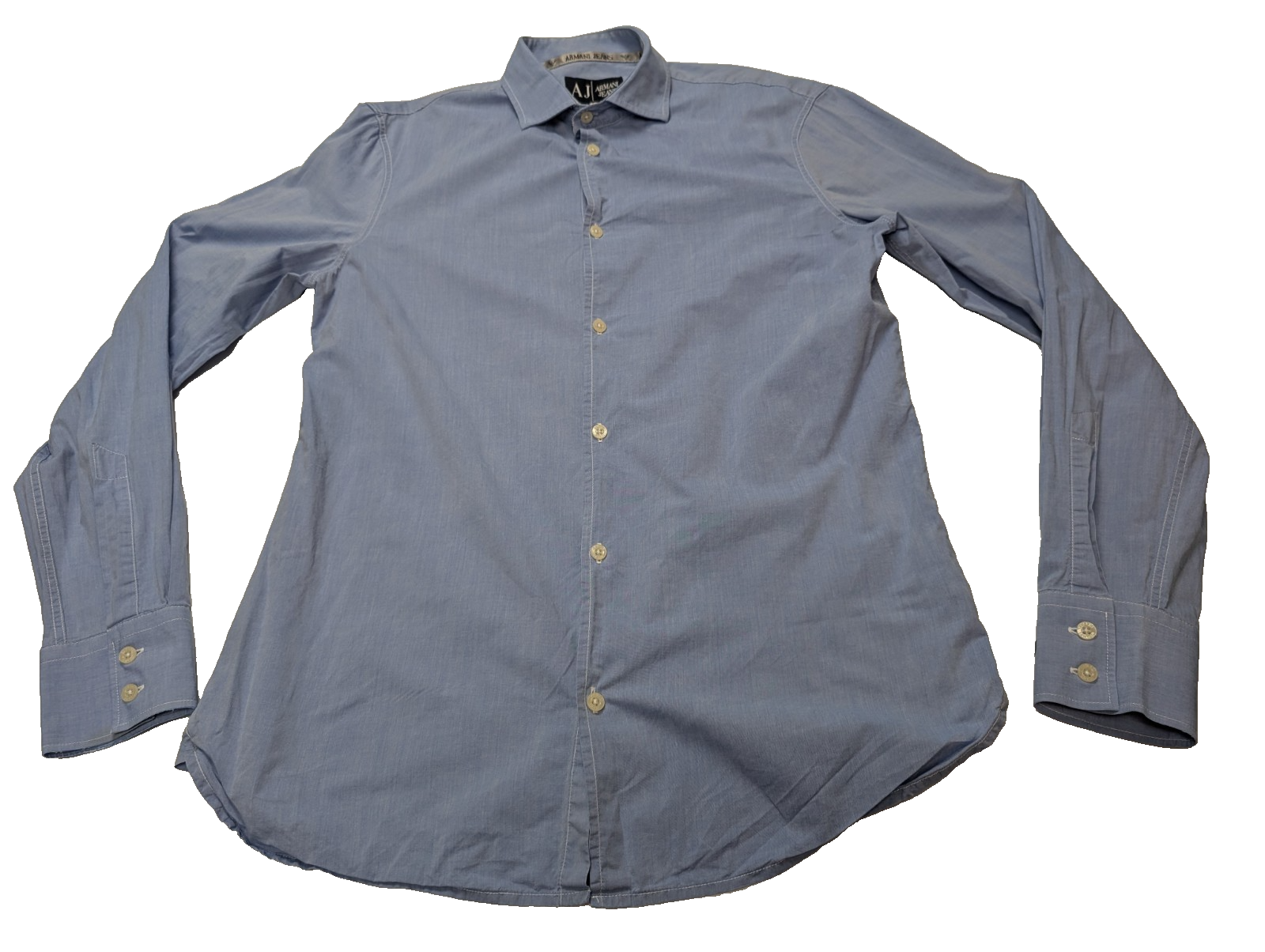 Chemise Armani Jean bleu uni taille M #265m