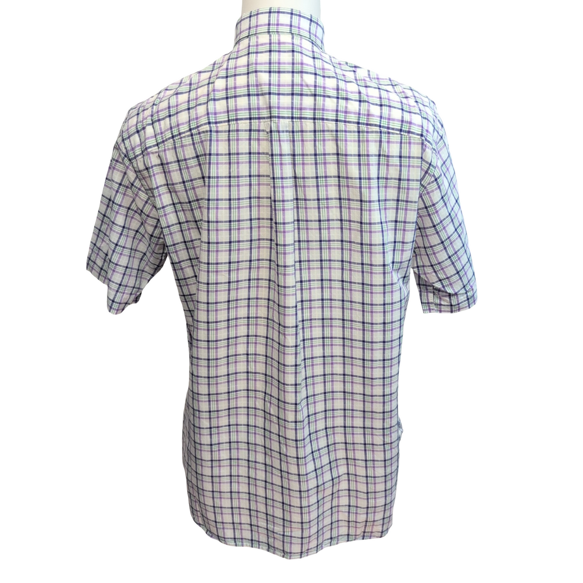 Chemise BURBERRY Violet Carreaux Taille L 100% Coton Logo Brodé manches courtes