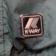K-WAY Plus Veste Imperméable S Vert Foncé Coupe-Vent Capuche dans Col | 319BSR