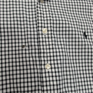 Chemise Polo Ralph Lauren XL Yarmouth Carreaux Noir Blanc Coton Logo Noir