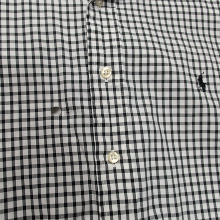 Chemise Polo Ralph Lauren XL Yarmouth Carreaux Noir Blanc Coton Logo Noir