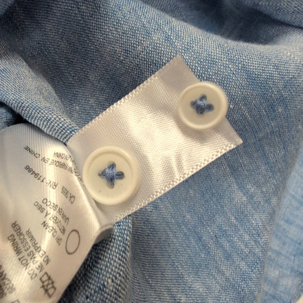 Chemise HERITAGE L 100% lin bleu uni manches courtes excellent état
