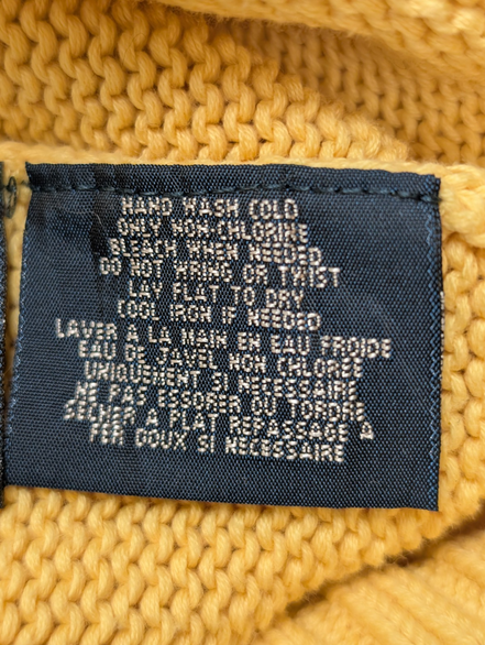 Pull POLO Ralph Lauren - Col rond Jaune 100% Coton - Coupe étroite - Taille L/S