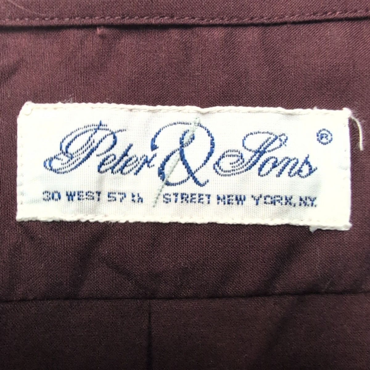 Chemise Peter & Sons New York L Made in Italy Neuve Unie Manches longues