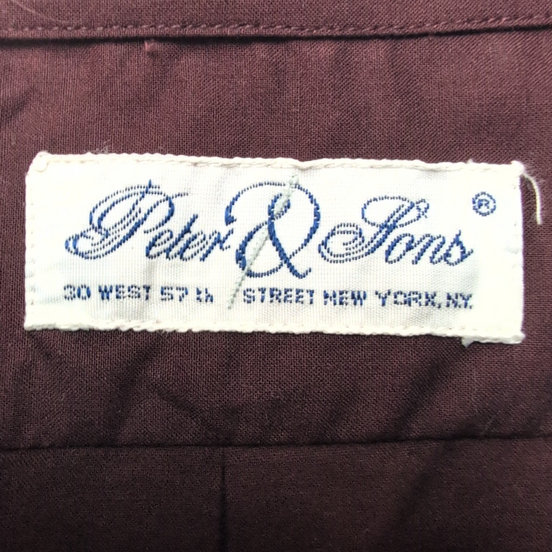 Chemise Peter & Sons New York L Made in Italy Neuve Unie Manches longues