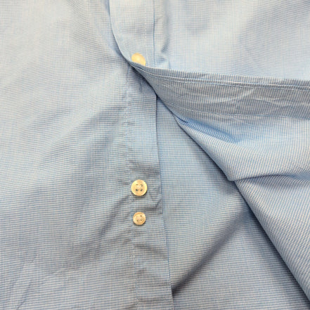 Chemise Chaps Bleu Ciel à Micro-Carreaux 1 Poche - Taille M/L