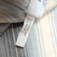 Chemise Polo Ralph Lauren L Western Oxford Rayures Bleu Blanc Boutons en pierre