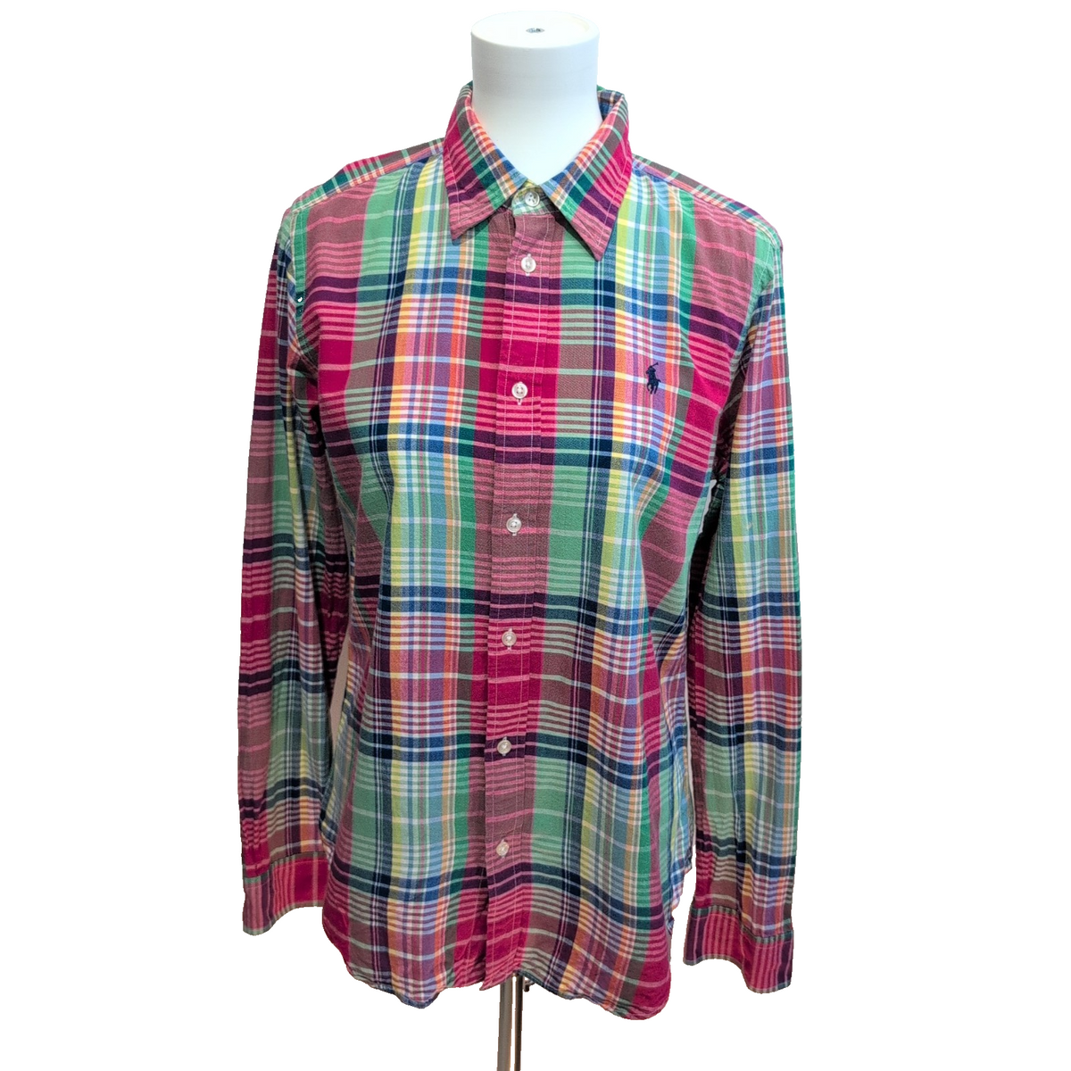 Chemise Ralph Lauren Femme XL 44 46 Fuchsia Carreaux Coton Cintrée