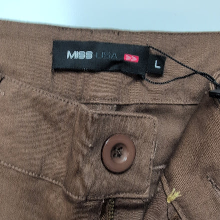 Ensemble Femme MISS USA Veste + Short Marron 100% Coton Taille L Neuf
