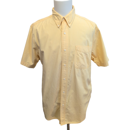 Chemise Chaps jaune pastel avec poche et logo manches courtes coton taille L