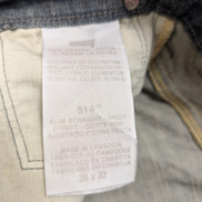Jean Levi's 514 Homme Vintage Bleu Foncé W36 L32 Denim Poche Arrière Rabat