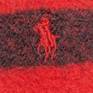 Écharpe Polo Ralph Lauren Vintage Laine Rouge Vif Made in Italy