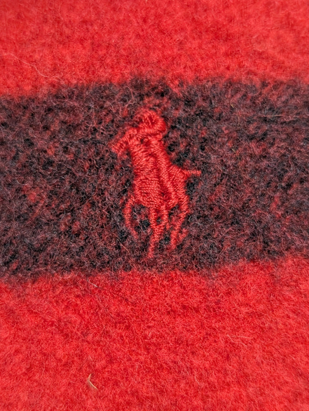 Écharpe Polo Ralph Lauren Vintage Laine Rouge Vif Made in Italy